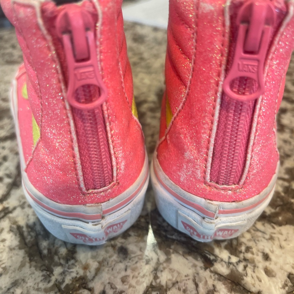 Vibrant Pink Glitter Kids Shoes - Picture 4 of 5